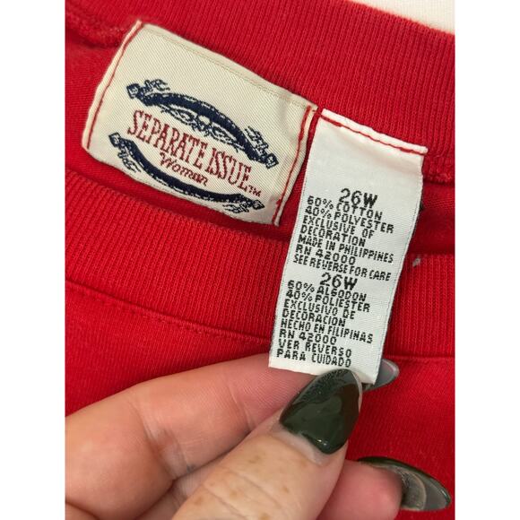 Separate Issue Red Star Embroidered Top - Plus Size 26W - Picture 3 of 3